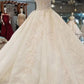 Lace Wedding Dresses Off-The-Shoulder Royal Train Sleevesless Lace Up Back