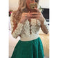 Scoop Homecoming Dresses A Line Long Sleeves Lace With Applique