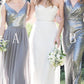 Charming A-line Spaghetti Straps V-Neck Chiffon Sleeveless Prom Dress Bridesmaid Dresses
