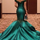 Scoop Mermaid Prom Dresses Satin With Beads And Applique
