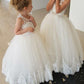 Princess Ivory Flower Girl Dresses with Lace Appliques, Cute Little Girl Dress SRS15590
