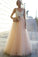 Sparkly A-line Pink Straps Beads Sweetheart Long Backless Appliques Prom Dresses JS636
