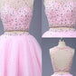 A-Line/Princess Sleeveless Scoop Short/Mini Beading Tulle Two Piece Dresses DEP0002387