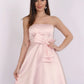 A-Line/Princess Satin Bowknot Strapless Sleeveless Short/Mini Dresses DEP0004849