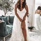 A-Line/Princess Straps Tulle Sweep/Brush Train Applique Sleeveless Wedding Dresses DEP0006883