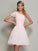 A-Line/Princess Straps Sleeveless Pleats Short Chiffon Bridesmaid Dresses DEP0005576
