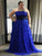 A-Line/Princess Sleeveless Strapless Lace Applique Floor-Length Plus Size Dresses DEP0002986