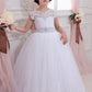 Ball Gown Sleeveless Scoop Sash/Ribbon/Belt Floor-Length Tulle Flower Girl Dresses DEP0007662