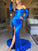 Trumpet/Mermaid Ruched Elastic Woven Satin V-neck Long Sleeves Court Train Dresses DEP0001781