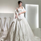 Ball Gown Beading Long Strapless Sleeveless Satin Wedding Dresses DEP0006927