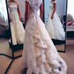 A-Line/Princess Scoop Lace Sweep/Brush Train Sleeveless Wedding Dresses DEP0006093