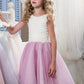 A-Line/Princess Sleeveless Scoop Knee-Length Lace Tulle Flower Girl Dresses DEP0007899
