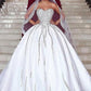 Ball Gown Sweetheart Satin Beading Sleeveless Sweep/Brush Train Wedding Dresses DEP0006524