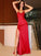 Sheath/Column Elastic Woven Satin Spaghetti Straps Floor-Length Ruched Sleeveless Dresses DEP0001488