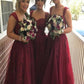A-Line/Princess Sleeveless Straps Applique Floor-Length Tulle Bridesmaid Dresses DEP0005155