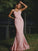 Sheath/Column Stretch Crepe Ruched V-neck Sleeveless Floor-Length Bridesmaid Dresses DEP0004956