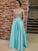 A-Line/Princess Sleeveless V-neck Floor-Length Beading Satin Dresses DEP0002954