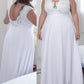 A-Line/Princess V-neck Sleeveless Applique Floor-Length Chiffon Plus Size Dresses DEP0003051