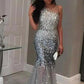 Trumpet/Mermaid Jewel Sleeveless Floor-Length Sequin Tulle Dresses DEP0002068