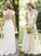 A-Line/Princess Chiffon Ruched V-neck Short Sleeves Sweep/Brush Train Wedding Dresses DEP0006496