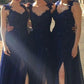 A-Line/Princess Sweetheart Sleeveless Floor-Length Lace Chiffon Bridesmaid Dresses DEP0005121