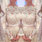 A-Line/Princess Bateau Long Sleeves Lace Court Train Wedding Dresses DEP0006173