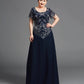 A-Line/Princess Square Short Sleeves Long Chiffon Mother of the Bride Dresses DEP0007157