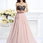 A-Line/Princess Sweetheart Lace Sleeveless Long Chiffon Dresses DEP0003896