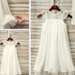 A-Line/Princess Chiffon Lace Scoop Sleeveless Tea-Length Flower Girl Dresses DEP0007518