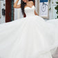 A-Line/Princess Lace Ruffles Sweetheart Sleeveless Sweep/Brush Train Wedding Dresses DEP0006517