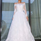 Ball Gown Bateau Long Sleeves Lace Floor-Length Wedding Dresses DEP0006346