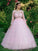 Ball Gown Tulle Scoop Lace Long Sleeves Sweep/Brush Train Dresses DEP0001597