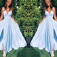 A-Line/Princess Sleeveless Spandex V-neck Ruffles Floor-Length Dresses DEP0003877