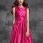 A-line/Princess Bateau Ruched Sleeveless Short Taffeta Bridesmaid Dresses DEP0009311