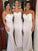 A-Line/Princess Sleeveless Sweetheart Floor-Length Lace Satin Bridesmaid Dresses DEP0005146