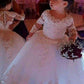 Ball Gown Tulle Applique Long Sleeves Scoop Floor-Length Flower Girl Dresses DEP0007559