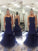 Trumpet/Mermaid Spaghetti Straps Sleeveless Ruched Floor-Length Tulle Plus Size Dresses DEP0004091