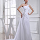 A-Line/Princess Beading One-shoulder Sleeveless Chiffon Applique Wedding Dresses DEP0006695