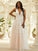 A-Line/Princess Tulle Applique V-neck Sleeveless Floor-Length Dresses DEP0004879