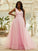 A-Line/Princess Ruffles V-neck Sleeveless Floor-Length Dresses DEP0004877