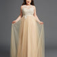 A-Line/Princess Scoop Rhinestone Sleeveless Long Net Plus Size Dresses DEP0002995