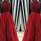Ball Gown High Neck Sleeveless Floor-Length Beading Organza Dresses DEP0001810