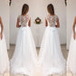 A-Line/Princess Scoop Tulle Sweep/Brush Train Sleeveless Wedding Dresses DEP0006448