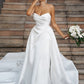 A-Line/Princess Satin Ruffles Sweetheart Sleeveless Sweep/Brush Train Wedding Dresses DEP0005887