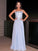 A-Line/Princess Chiffon Applique Square Sleeveless Floor-Length Dresses DEP0004743