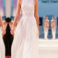 A-Line/Princess Jewel Sleeveless Floor-Length Beading Chiffon Wedding Dresses DEP0006881