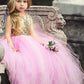Ball Gown Sleeveless Scoop Floor-Length Sequin Tulle Flower Girl Dresses DEP0007622