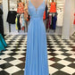 A-Line/Princess Spaghetti Straps Sleeveless Floor-Length Applique Chiffon Dresses DEP0002507