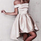 A-Line/Princess Sleeveless Off-the-Shoulder Satin Short/Mini Dresses DEP0007963