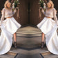 A-Line/Princess Satin Lace Scoop Long Sleeves Sweep/Brush Train Two Piece Wedding Dresses DEP0006689